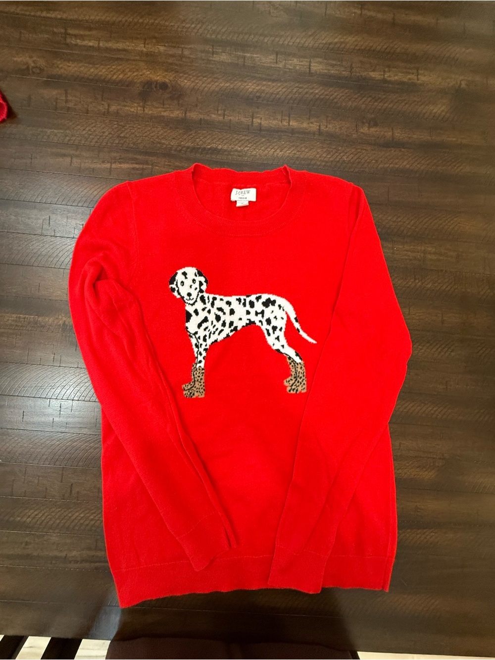 J. Crew Red Teddie Crewneck Sweater